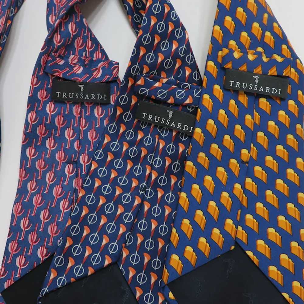 3 Trussardi Italian Silk Men's Neckties - image 5