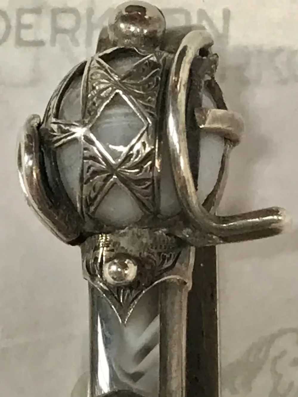 Scottish Silver and Agate Dirk Kilt or Shawl Clip - image 3