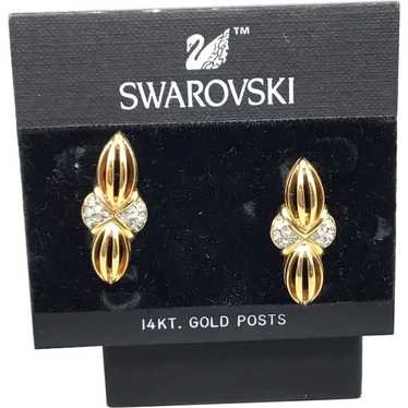 Vintage Swarovski Stud Earrings New Old Stock On … - image 1