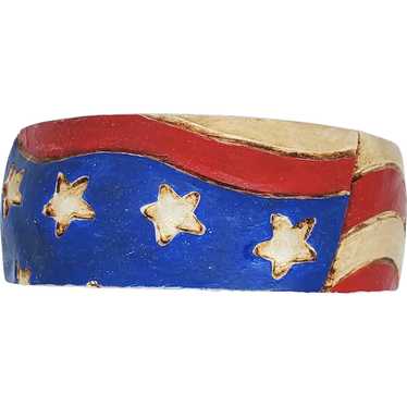 Patriotic Flag Waving Bangle Bracelet