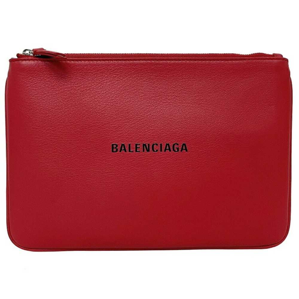 Balenciaga Pouch M Red Black Everyday 551992 Leat… - image 1