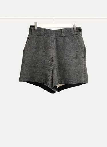 MAJE High-waisted linen shorts Gray S/36