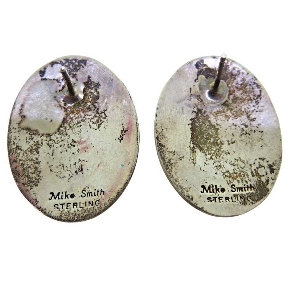 Sterling Silver Mike Smith Native Man in Oval Stu… - image 2