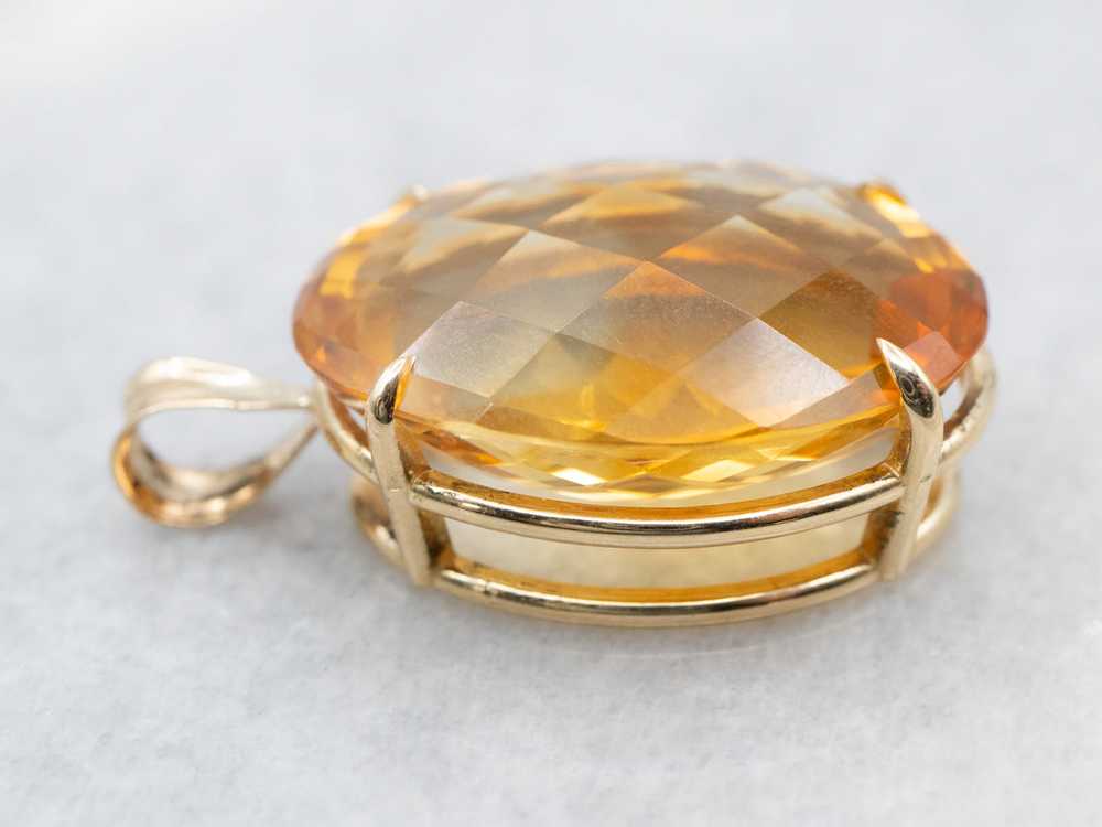 Bold Citrine and Gold Solitaire Pendant - image 2