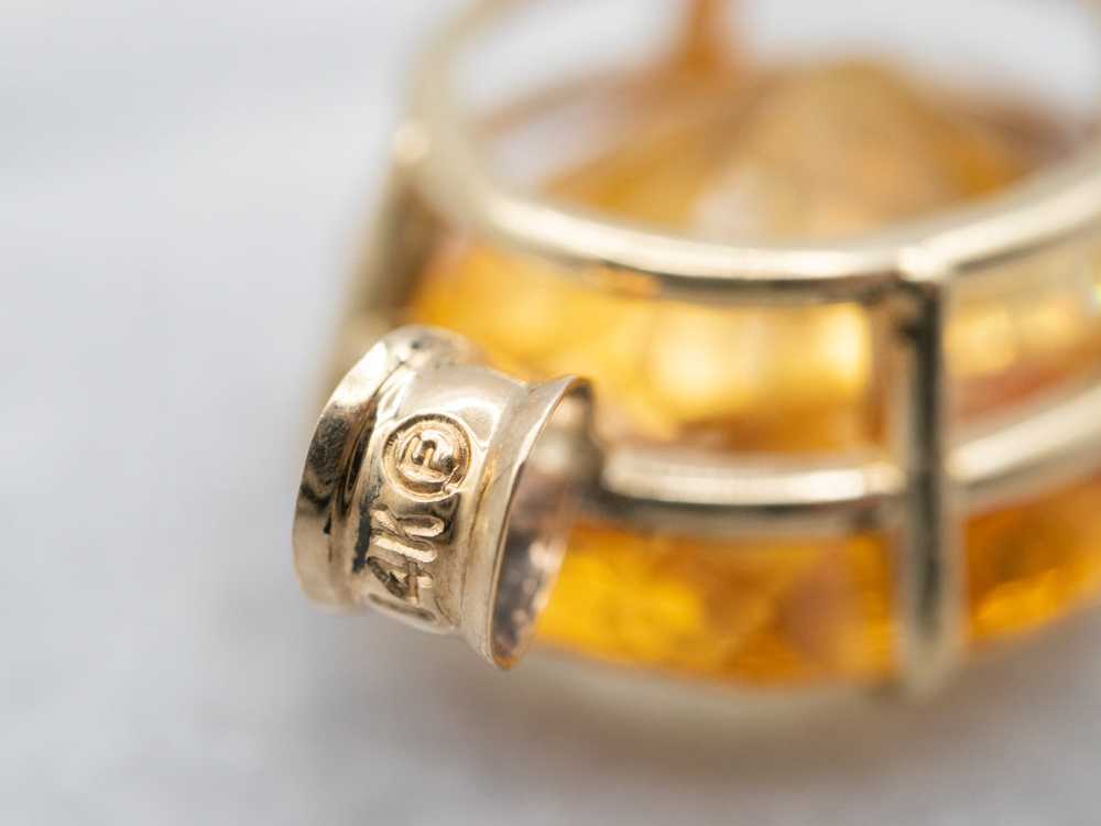 Bold Citrine and Gold Solitaire Pendant - image 3