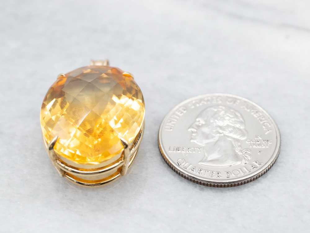 Bold Citrine and Gold Solitaire Pendant - image 4
