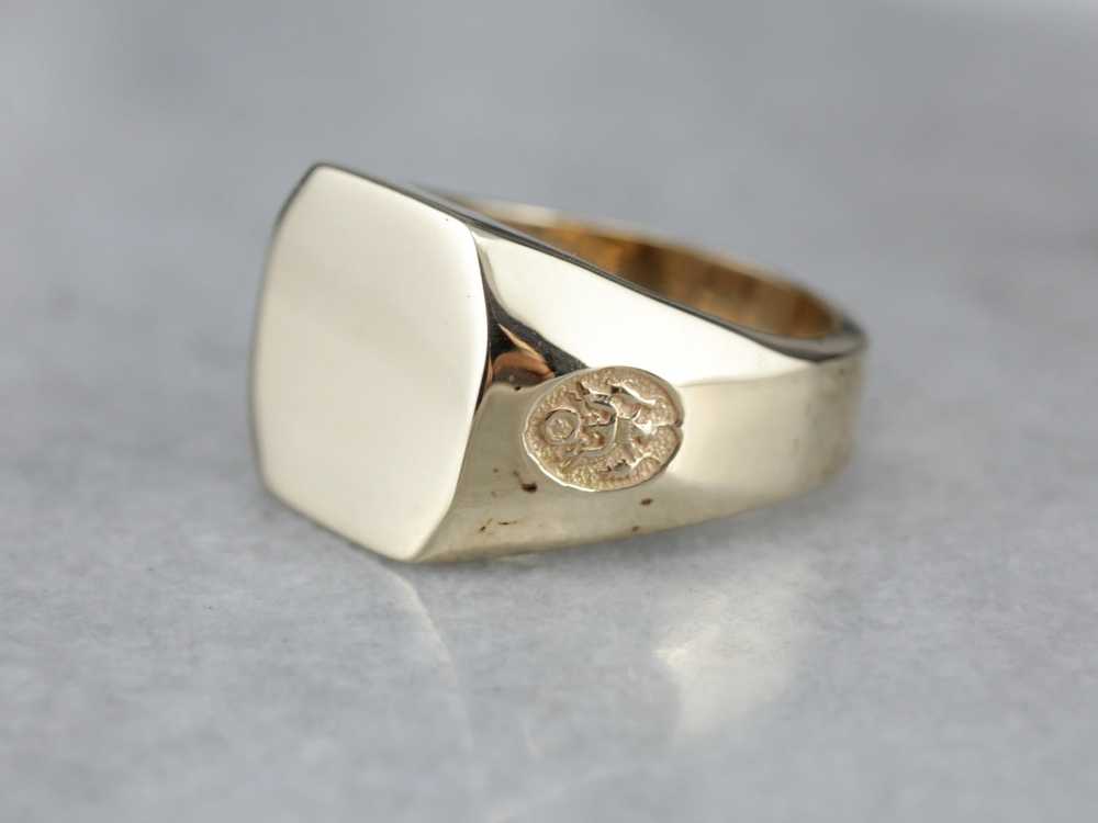 Vintage Gold Military Signet Ring - image 2