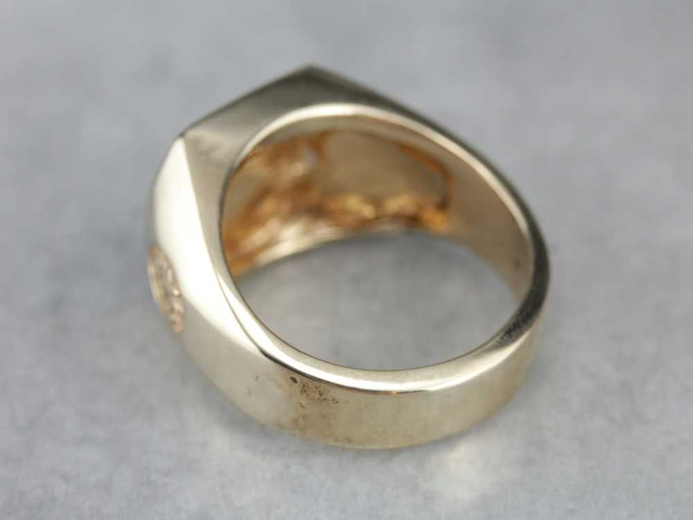 Vintage Gold Military Signet Ring - image 3