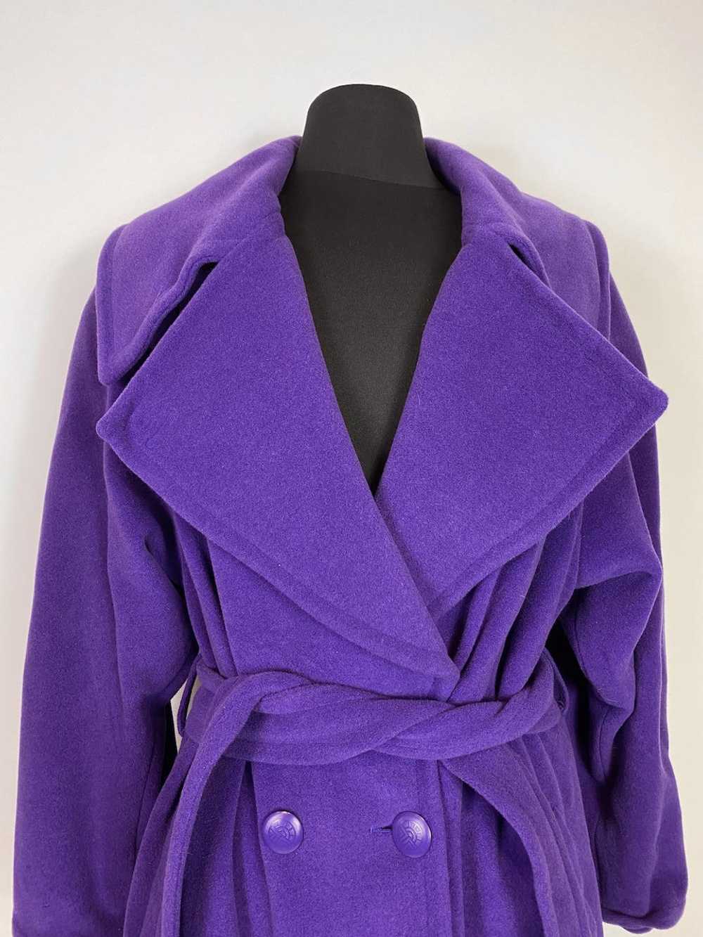 1980s - 1990s Louis Feraud Purple Wool Coat - image 2