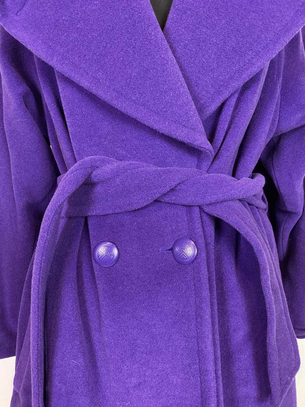 1980s - 1990s Louis Feraud Purple Wool Coat - image 3