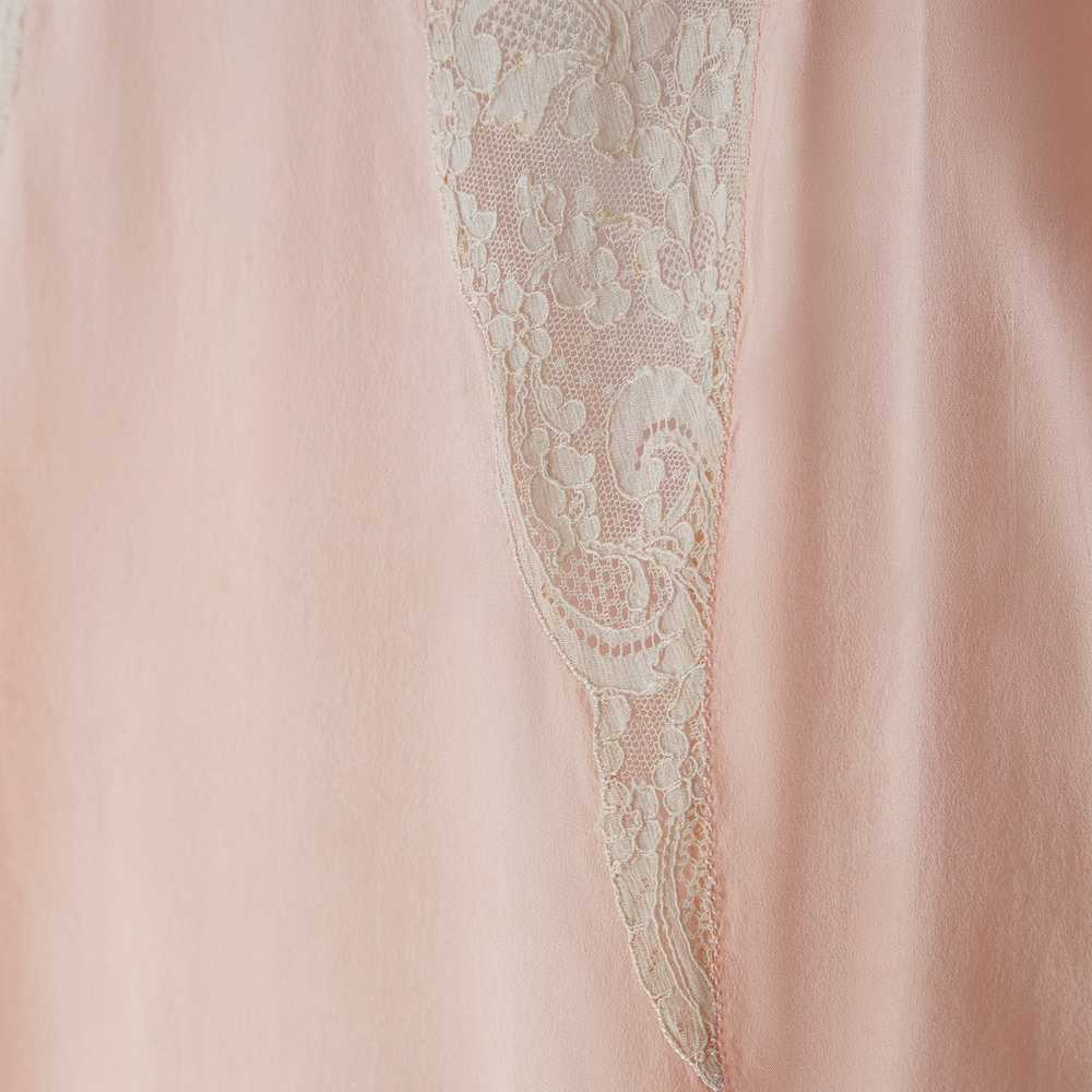 1930s Peach Silk and Lace Insert Slip Dress - image 4