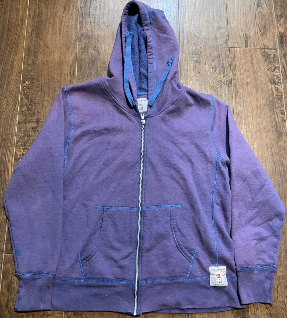 Champion Champion Purple Dye Wash Zip Up Fleece J… - image 1