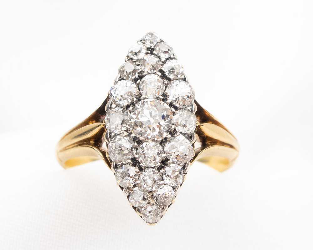 Victorian Diamond Navette Ring - image 1