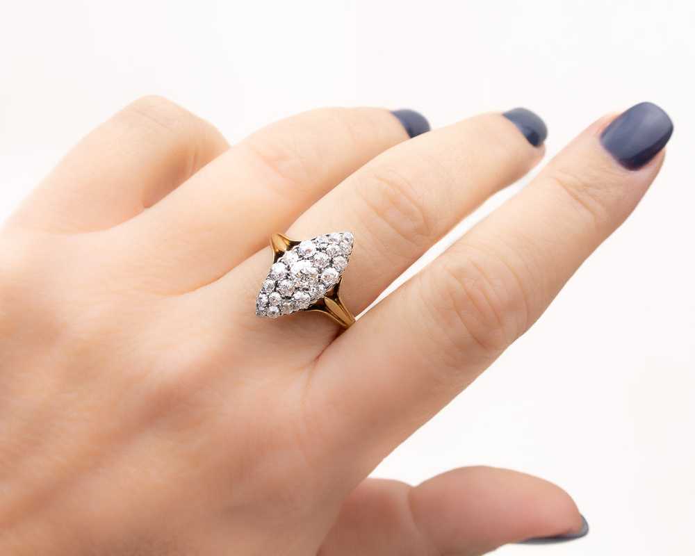 Victorian Diamond Navette Ring - image 5