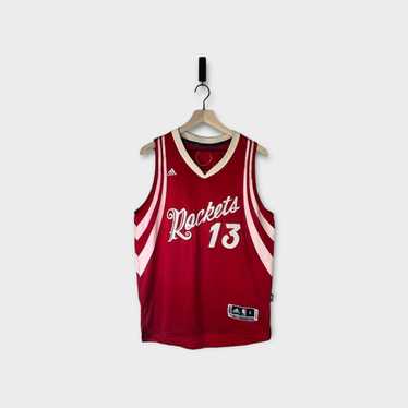 Source 18-19 Embroidery Men's #13 James Harden Red Basketball Jersey/  Uniform on m.