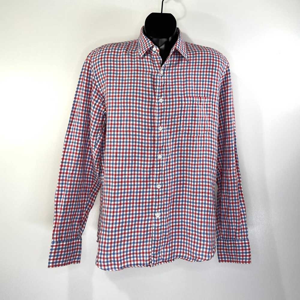 J.Crew J. Crew Irish Linen Check Button Down Shirt - image 1