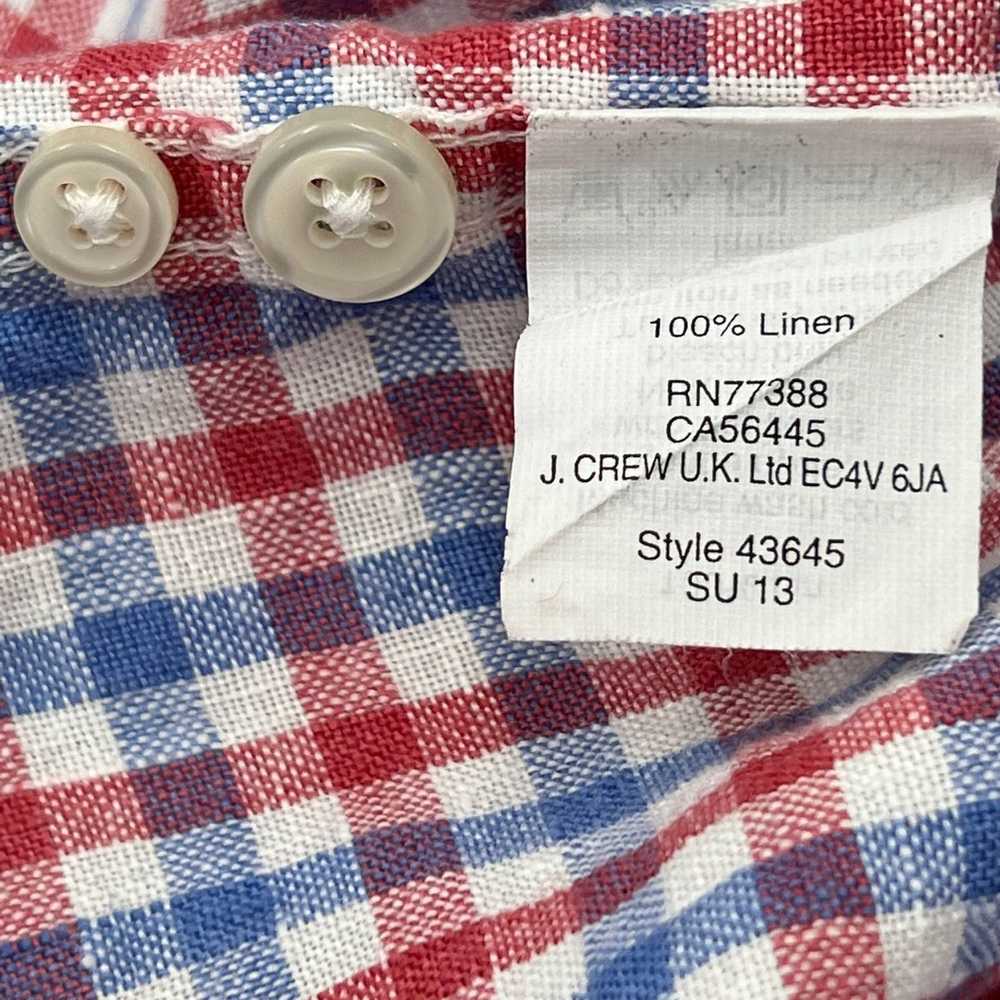 J.Crew J. Crew Irish Linen Check Button Down Shirt - image 5