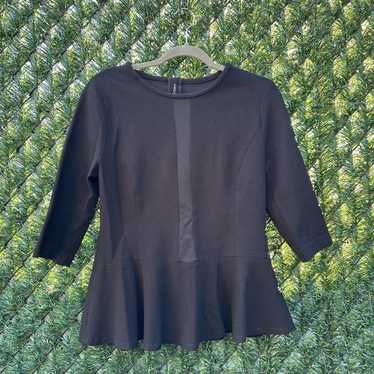 Other Marc Cain 3/4 Sleeve Peplum Top in Black - S