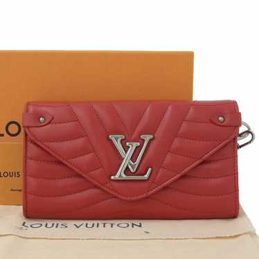 Louis Vuitton New Wave Long Wallet Embellished Quilted Leather Red