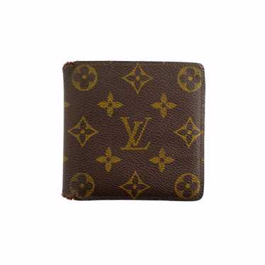 LOUIS VUITTON LV Logo 2 Set Bifold Wallet Purse Monogram Leather Brown  09SF580
