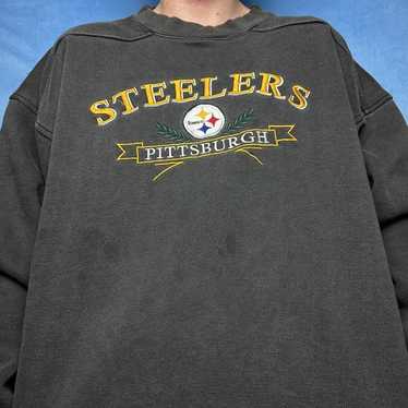 STARTER Women's Starter Black Pittsburgh Steelers Bump And Run Long Sleeve  Hoodie T-Shirt