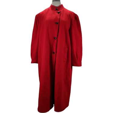 70s 80s Red Wool Tent Overcoat Volup 1X - image 1