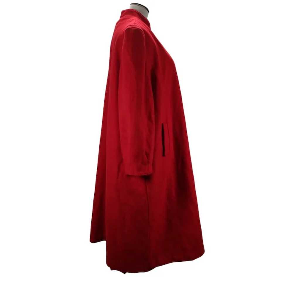 70s 80s Red Wool Tent Overcoat Volup 1X - image 2