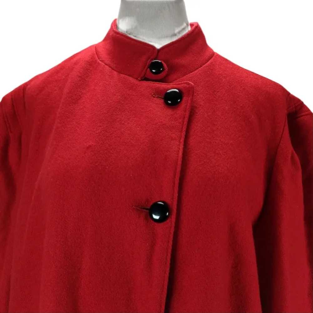70s 80s Red Wool Tent Overcoat Volup 1X - image 4