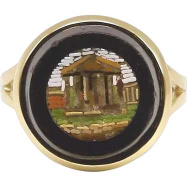 14K Gold Micro Mosaic Parthenon Ring