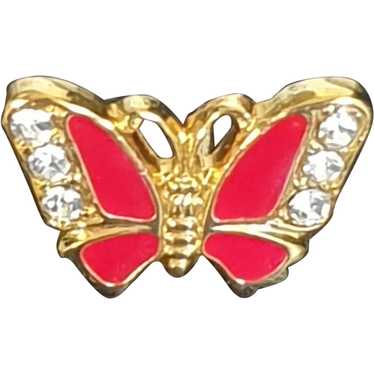 Enameled Butterfly Shaped Pin For Scarf | Vintage… - image 1