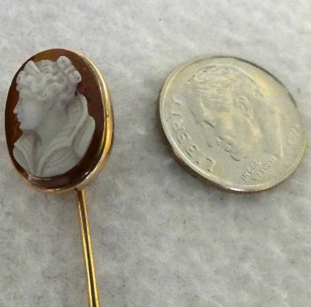 Boxed Edwardian 10k Stickpin with  Cameo - image 7