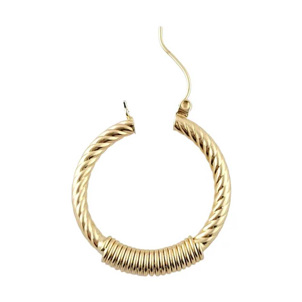 Vintage 14K Yellow Gold Textured Hoops - image 4