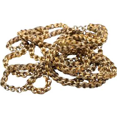 Long Antique Rolo Link Chain Necklace