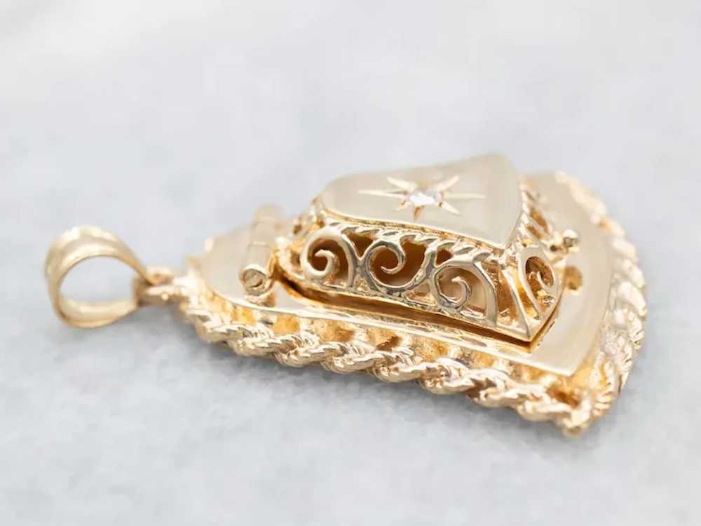 Vintage Ornate Diamond Locket - image 2