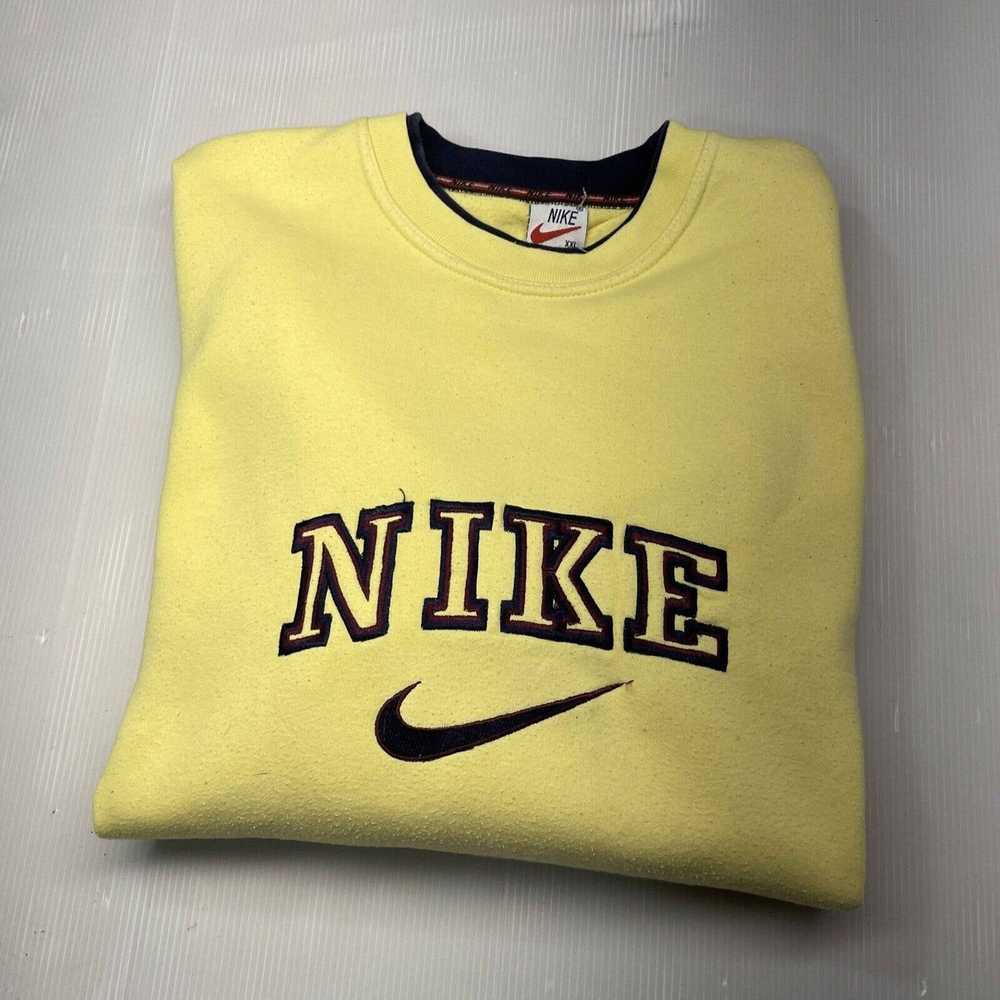 Nike vintage nike spellout crewneck yellow pintre… - image 1