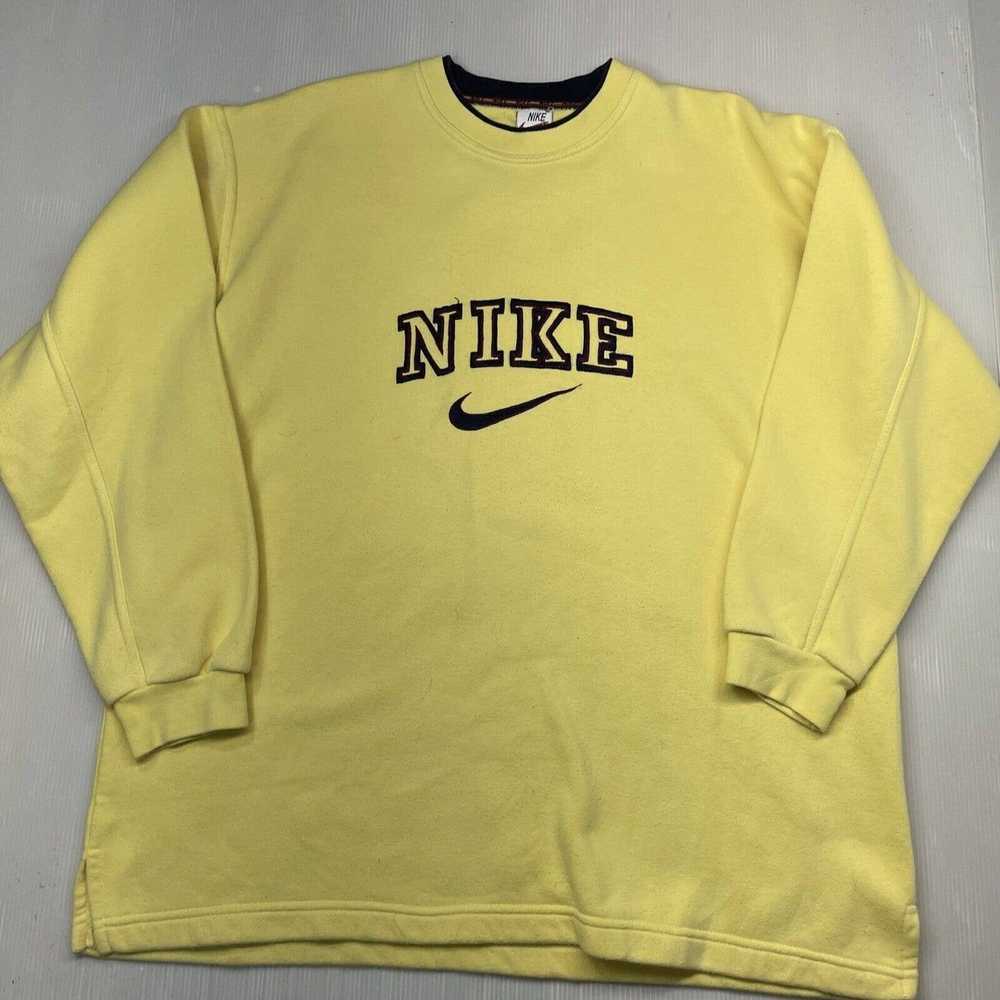 Nike vintage nike spellout crewneck yellow pintre… - image 2