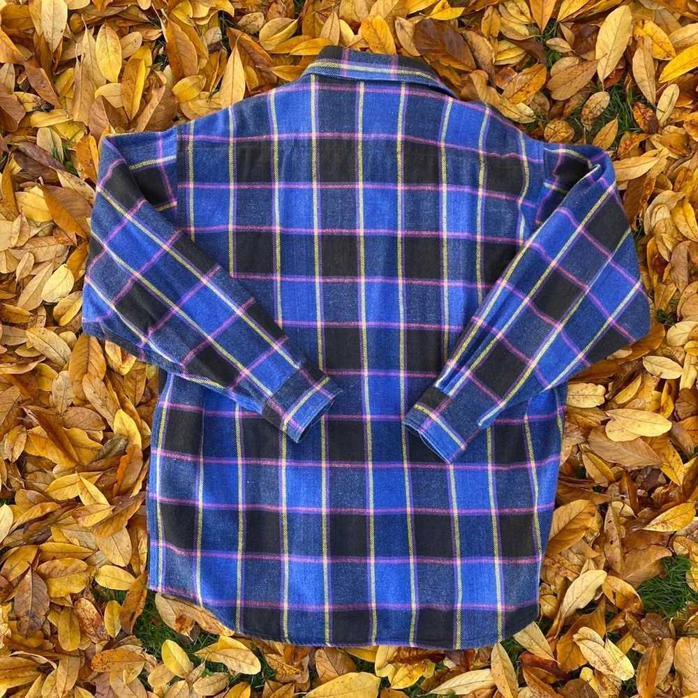 Vintage Vintage 90s Rancho Santa Fe Flannel! Blue… - image 2