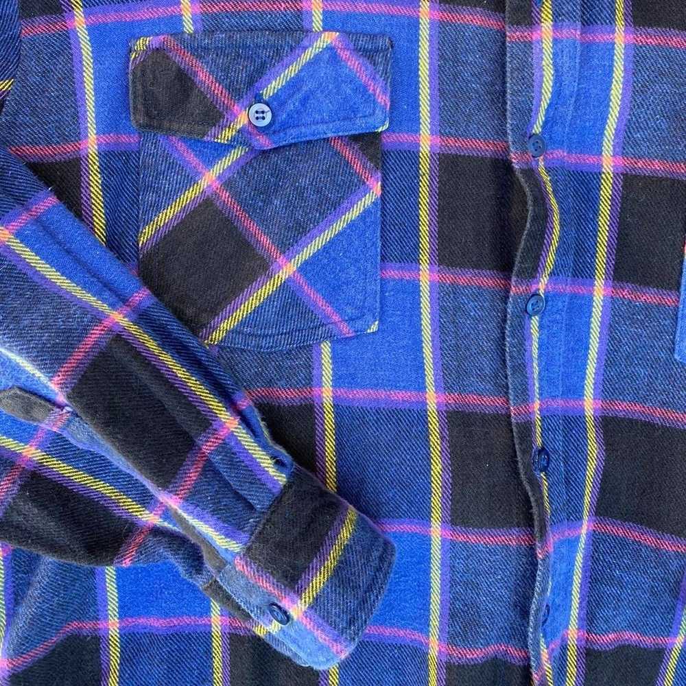 Vintage Vintage 90s Rancho Santa Fe Flannel! Blue… - image 3