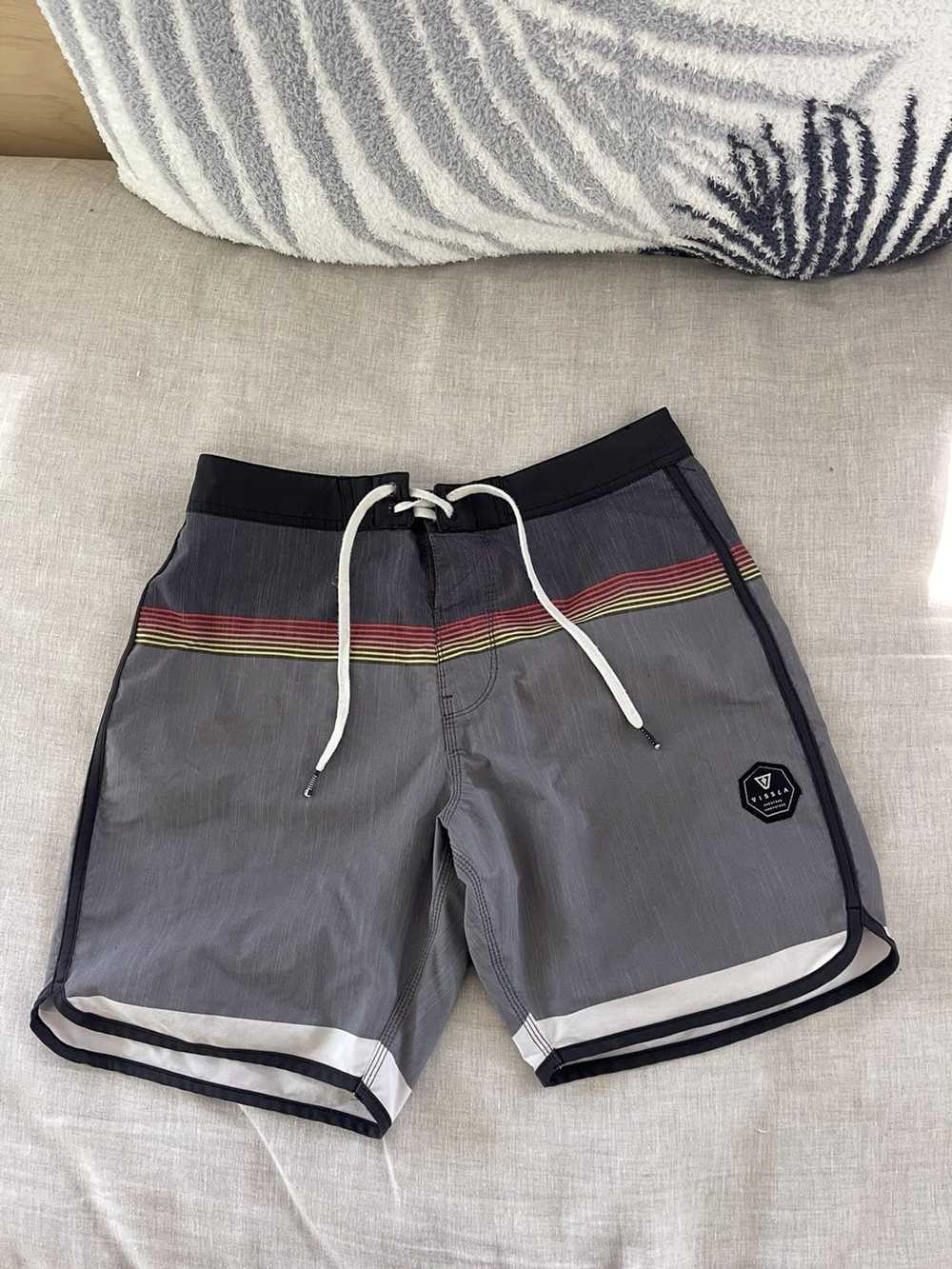 Vissla Gray Vissla swimshorts with striped patter… - image 1