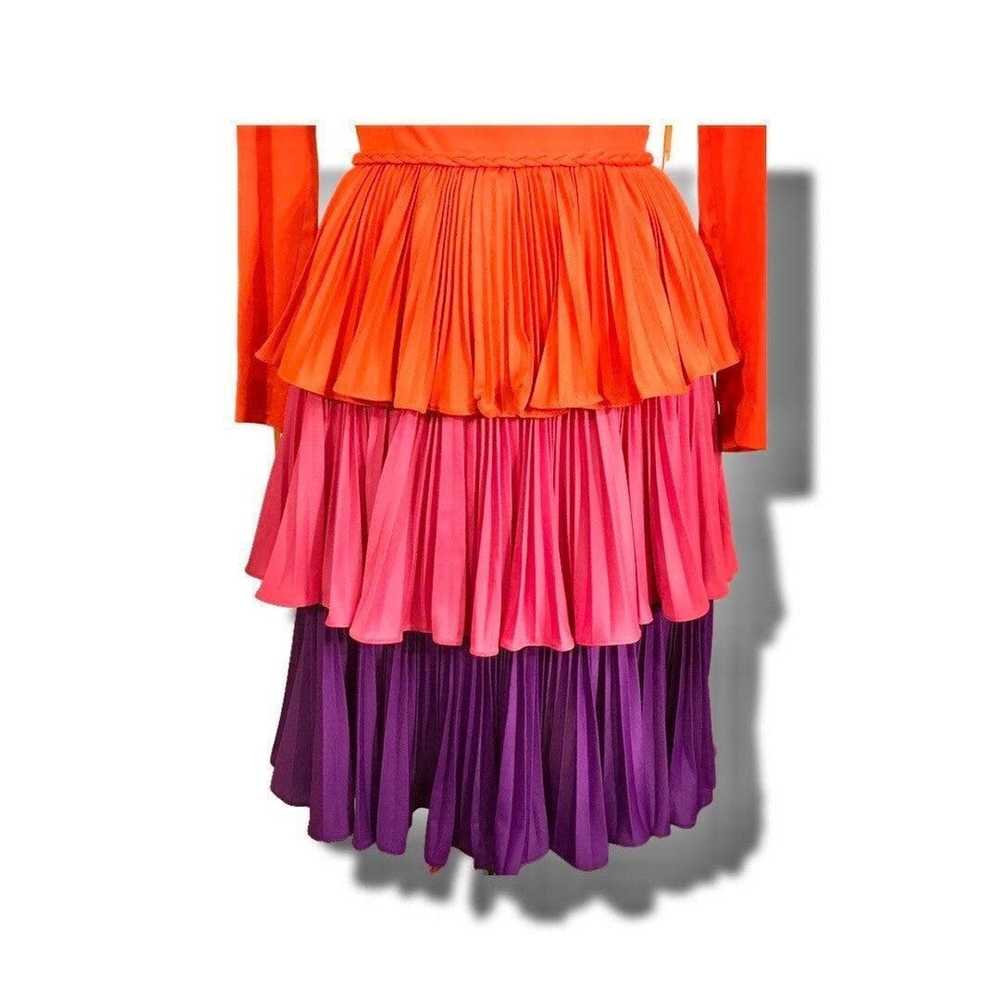 Vintage 70’s Three Tier Rainbow Pleated Dress Cou… - image 6