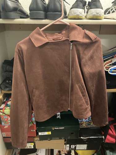 Vintage Suede Leather Jacket Crop Top
