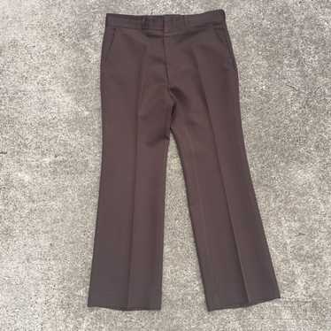 Vintage 70s 80s HAGGAR USA製 スラックス スタプレ 70s 80s USA製 HAGGAR スラックス ポリエステル パンツ ブラウン