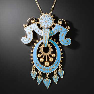 Victorian Turquoise Enamel Pendant