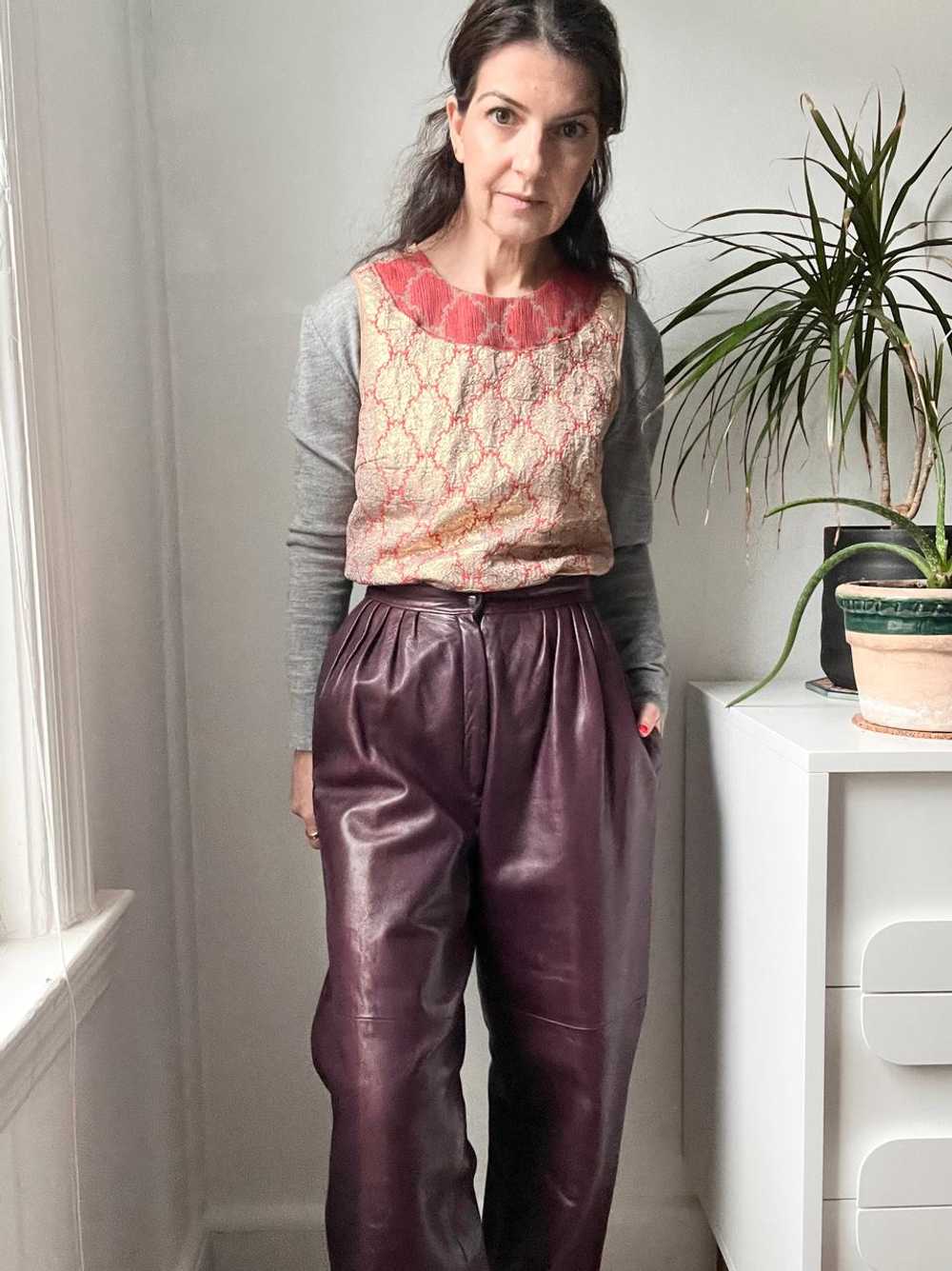 Vintage 80s purple leather trousers (8) | Used,… - image 2