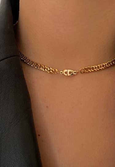 Authentic Dior CD Pendant - Upcylced Choker - image 1