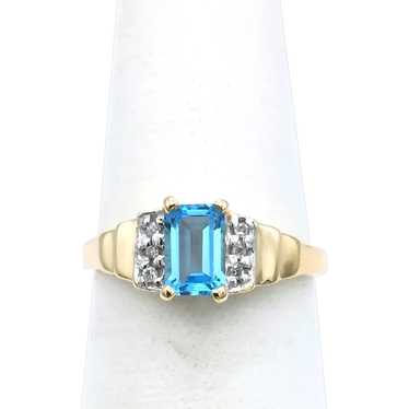 14K Topaz and Diamond ring - image 1