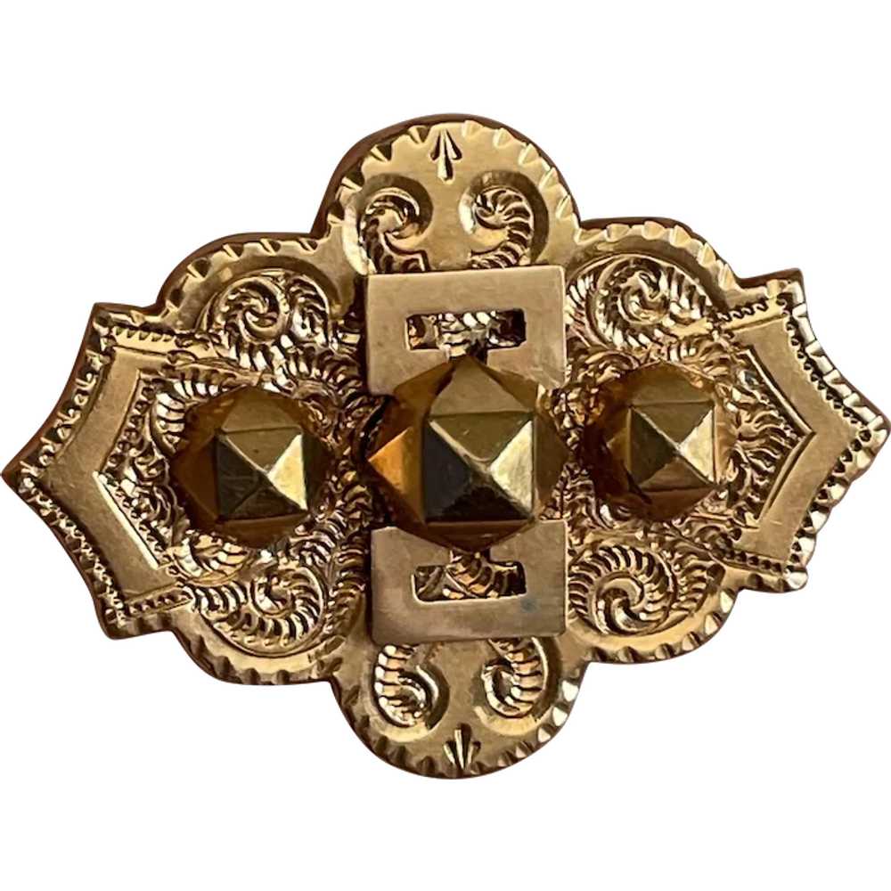 Victorian Gold Filled Brooch - image 1