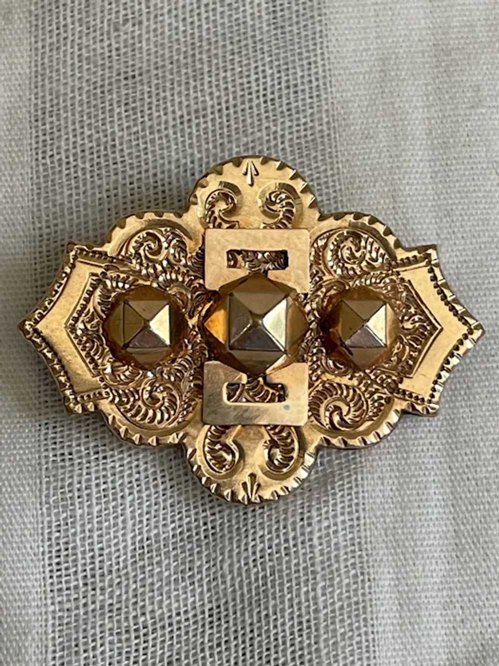 Victorian Gold Filled Brooch - image 2