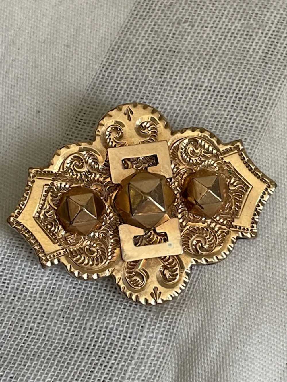 Victorian Gold Filled Brooch - image 6