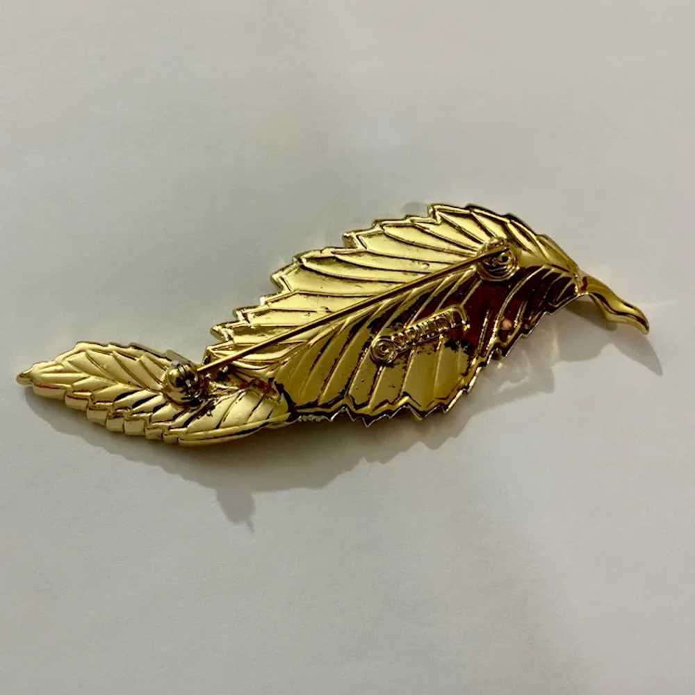 Vintage Sarah Cov Coventry Gold Tone Sparkle Leaf… - image 3